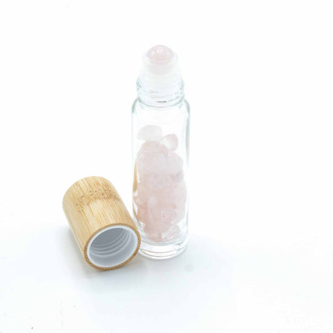 Gemstone Essential Oil Roller Bottle - Sodalite With Wooden Cap Crystals NEW