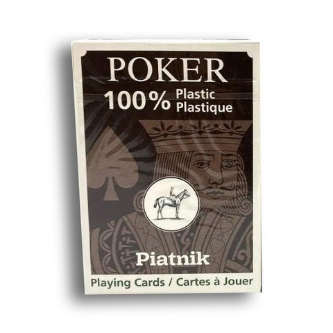 Piatnik 100% Plastic Poker Playing Cards Deck Green or Brown Random