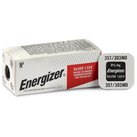 10x Energizer 357/303 SR44 LR44 1.55V Silver Oxide Watch Batteries