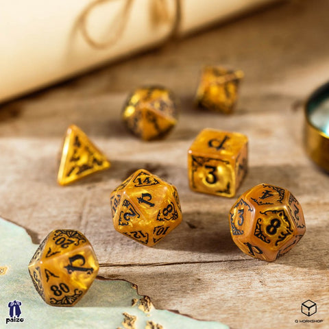 Pathfinder Dice Set Azlant Gold & Black Role Playing Games Q-Workshop Spat31