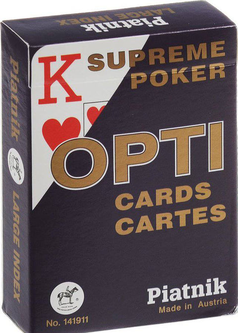 Piatnik Opti Supreme Jumbo Index Poker Playing Cards Deck Red or Blue