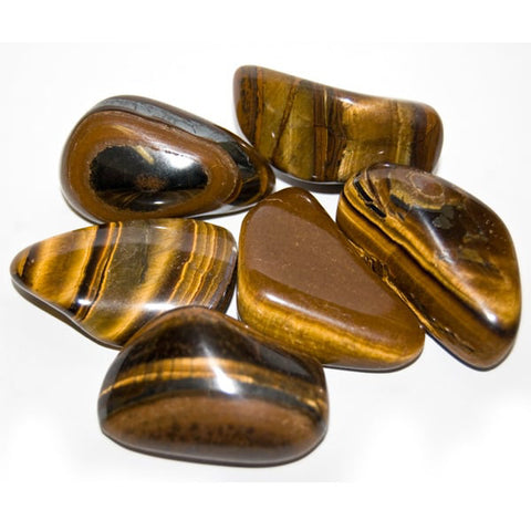12 Medium African Tumble Stones - Tigers Eye Golden Gemstones Ancient Wisdom NEW
