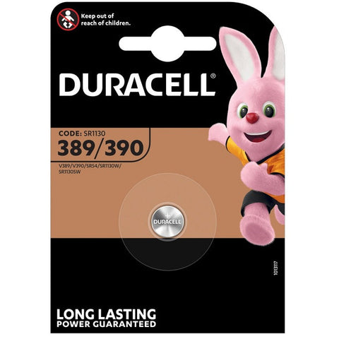1x Duracell 389 390 SR1130 Silver Oxide 1.55V Watch Button Battery
