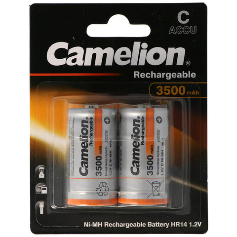 2x Camelion HR14 C NiMH Rechargeable Batteries 1.2V 3500mAh