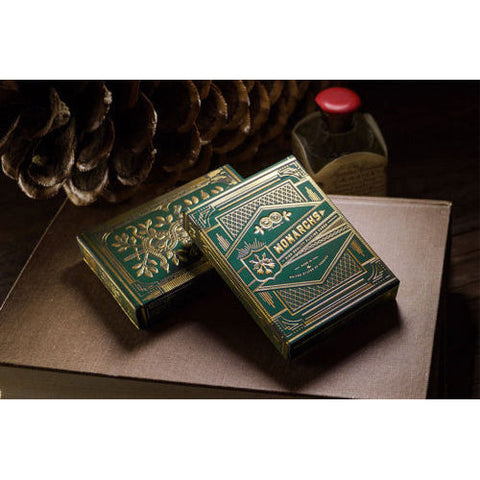 Monarchs Green Playing Cards Deck Theory 11 Magic Games Green & Gold
