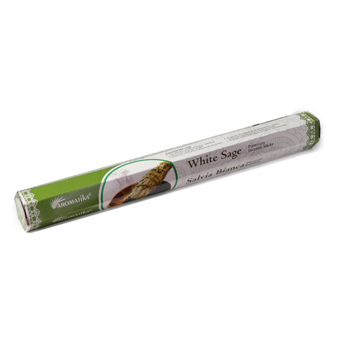 Aromatika White Sage Incense Sticks Charcoal-Free Natural Clean Burn 20g 20cm