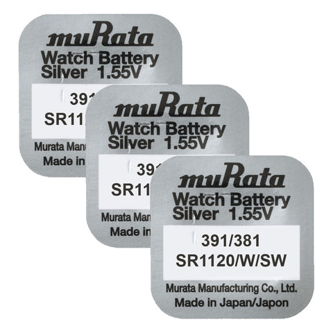 Murata 391 381 SR1120 batteries 3 pcs.