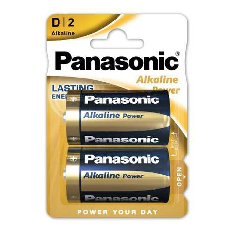 2 Panasonic Alkaline Power D Lr20 Batteries Blister 1.5V Mono R20 Mn1300 Am1 E95