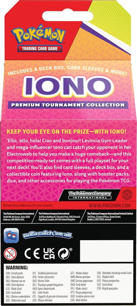 Pokemon TCG Iono Premium Tournament Collection Box, 6 Booster Packs