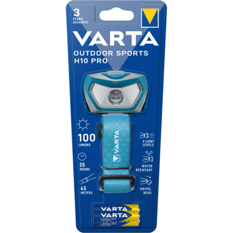 Varta Outdoor Sports H10 Pro Headlamp 100 Lumen IPX4 Waterproof