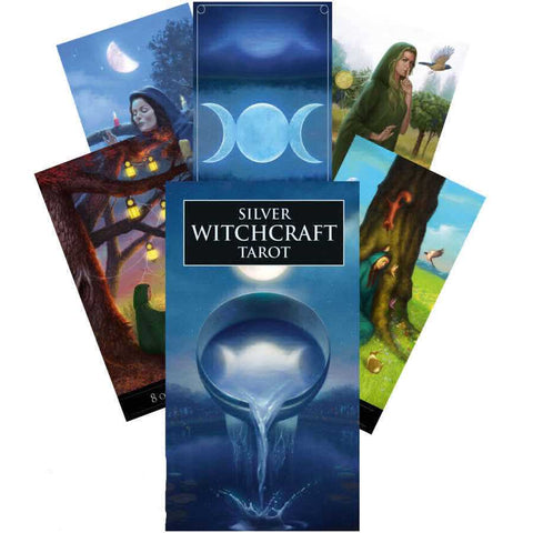 Silver Witchcraft Tarot Deck & Guidebook Set Pagan Lo Scarabeo