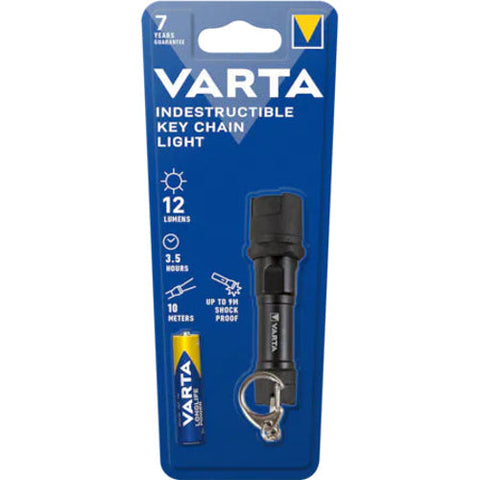 Varta Indestructible Keychain Flashlight 12lm LED, Waterproof, AAA