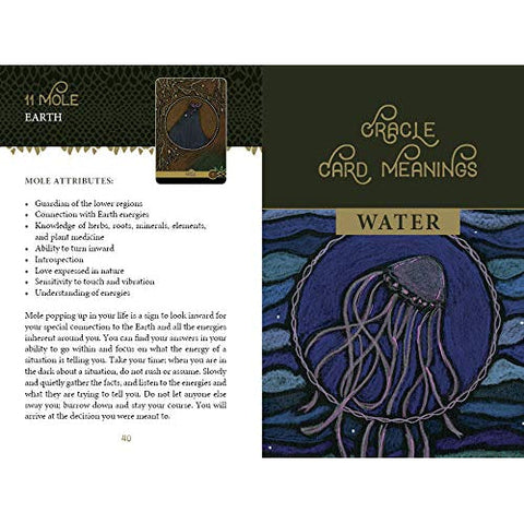 Wild Elemental Oracle Animal Spirit Cards Deck & Guidebook 44-Card Set