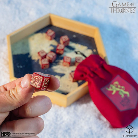 Game of Thrones Lannister Dice Set 10x D6 Red Gold - Q-Workshop Licensed