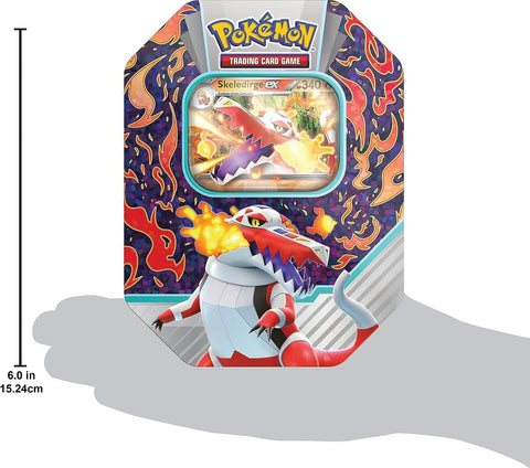 Pokemon TCG Paldea Partners Tin Skeledirge ex Promo Card + 4 Booster Packs
