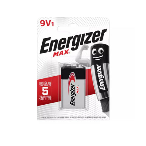 1x Energizer Max 9V Alkaline Battery Long Lasting PowerSeal
