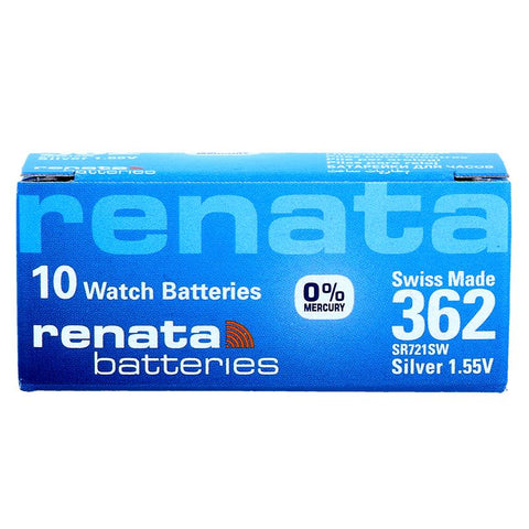 10x Renata 362 SR721SW 1.55V Silver Oxide Watch Batteries Pack