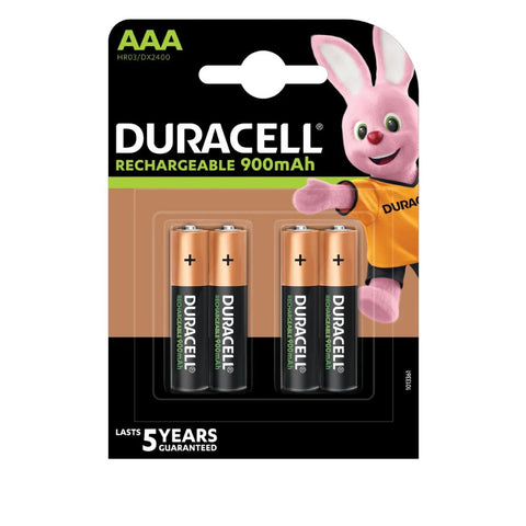 4x Duracell AAA Rechargeable NiMH Batteries 850mAh 1.2V HR03 Micro
