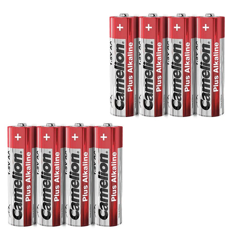 8x Camelion AA Plus Alkaline Batteries 1.5V LR06 MN1500 AM3 E91