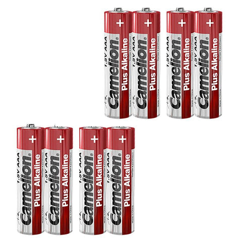 8x Camelion AAA Plus Alkaline Batteries LR03 MN2400 1.5V E92