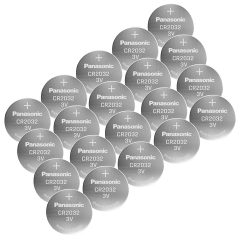 20x Panasonic CR2032 3V Lithium Coin Cell Batteries Bulk Pack