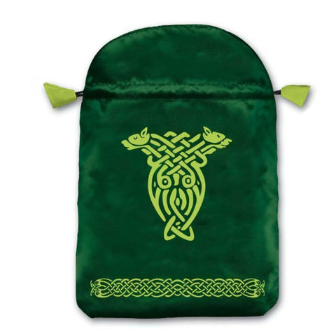 Lo Scarabeo Celtic Green Satin Drawstring Bag for Tarot Cards