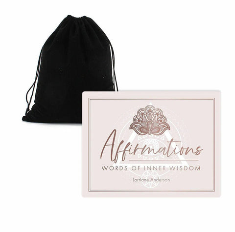 Inner Wisdom Affirmation Cards Deck by Rockpool, 40 Cards + Velvet Bag