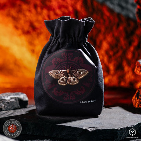 Anne Stokes Magic Moth Dice Pouch Bag Q-Workshop Cotton Drawstring