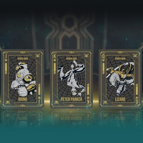 Spider-Man Black & Gold Playing Cards Deck Taiwan Playing Card Company Dif15