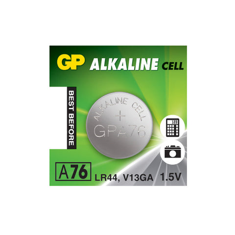 GP Alkaline cell battery packaging with green background