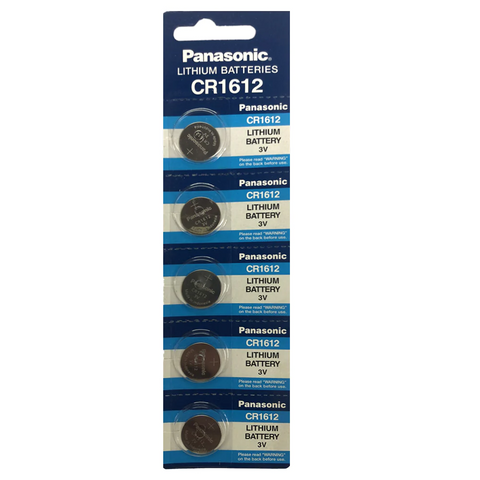 5x Panasonic CR1612 3V Lithium Coin Cell Batteries for Remote & Electronics