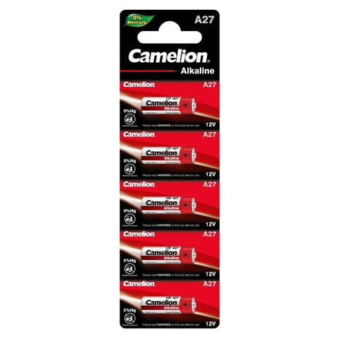 5x Camelion A27 12V Alkaline Batteries 27A MN27 L828 Car Alarm Remote