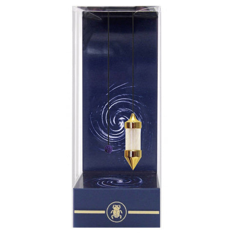 Transparent Chamber Pendulum Golden Metal Divination Tool Lo Scarabeo