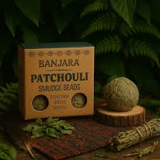 Banjara Patchouli Smudge Incense, 5-Pack Beads with Holder for Cleansing