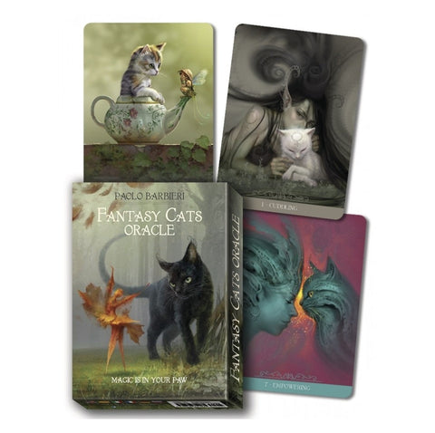 Barbieri Fantasy Cats Oracle Deck Cards Esoteric Fortune Telling Lo Scarabeo NEW