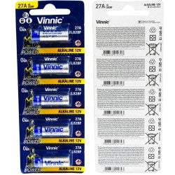 5x Vinnic A27 27A 12V Alkaline Batteries EL812 L828 Remote Control