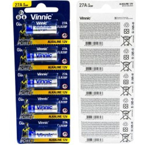 80x Vinnic A27 27A 12V Alkaline Batteries EL812 L828 GP27A Bulk Pack
