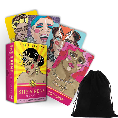 SHE Sirens Oracle Cards by Lisa Lister – Feminine Power, Confidence Deck With Bag