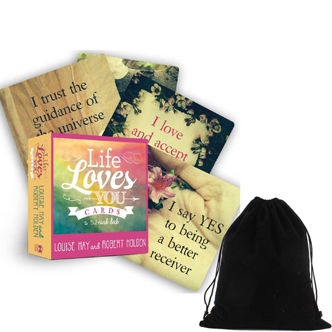 Life Loves You Affirmations Cards Deck Louise Hay R. Holden Oracle With Bag