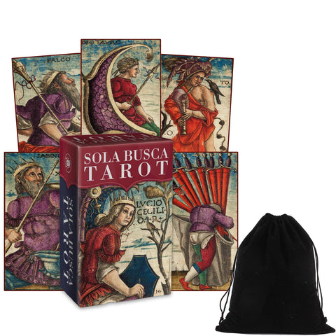 Sola Busca Tarot Mini Cards Deck Esoteric Renaissance Lo Scarabeo With Bag