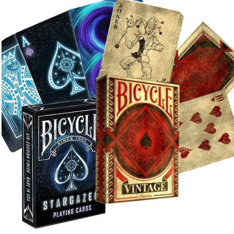 2 Decks Bicycle 1 Stargazer And 1 Vintage Classic Playing Cards Deck