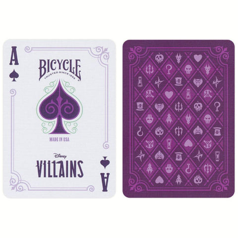 Bicycle Disney Villains Playing Cards Purple Deck Poker Size Made In USA