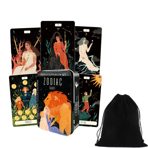 Zodiac Tarot Cards Deck & Booklet In A Tin US Games Systems With Bag