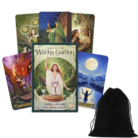 Tarot Of The Witch's Garden Cards Deck S. Graham Art Esoteric Llewellyn With Bag