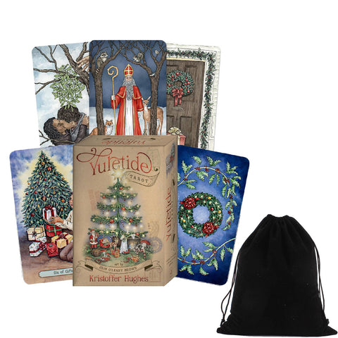 Yuletide Tarot Cards Deck & Guidebook Kristoffer Hughes E.O. Brown With Bag