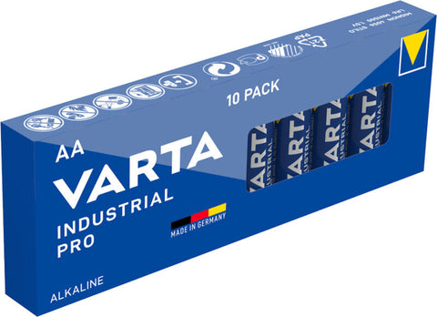 10x Varta Industrial AA 1.5V Alkaline Batteries LR6 MN1500 EN91
