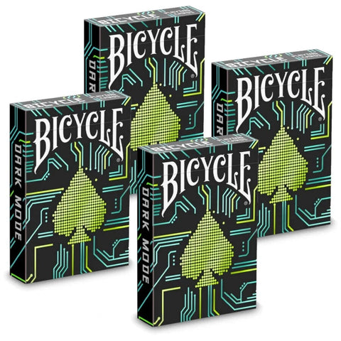 4x Dark Mode Bicycle Playing Cards Deck Poker Magic Black