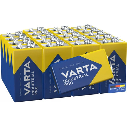 Varta Industrial Pro 9V Alkaline Battery 6LR61 E-Block MN1604 522