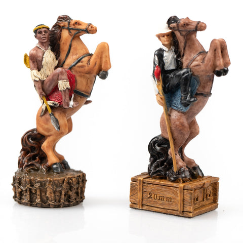 Italfama Britain vs Zulus Hand Painted Resin Chess Set Leather Board