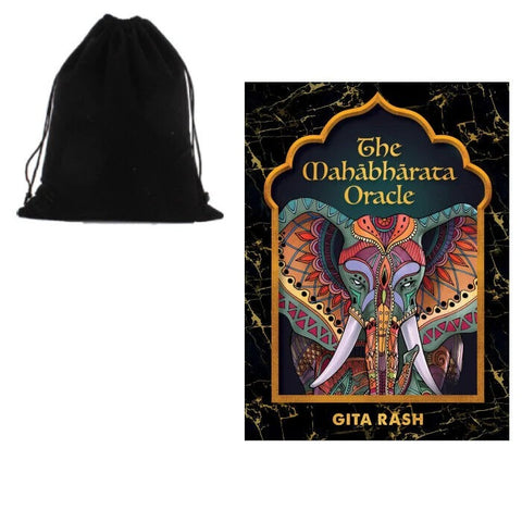Mahabharata Oracle Cards Deck 36-Card Set with Guidebook & Velvet Bag